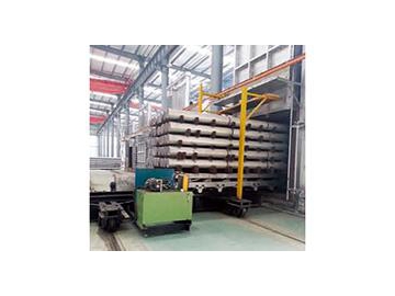 عربة حمل ونقل الألمنيوم إلى فرن التجانس