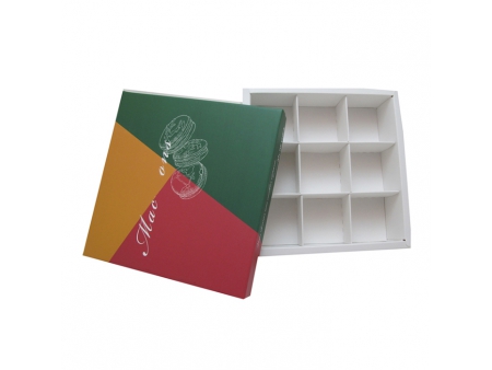 علب حلويات، علبة مقسمة لحلوى الماكرون Macaron Box, white Paperboard boxes