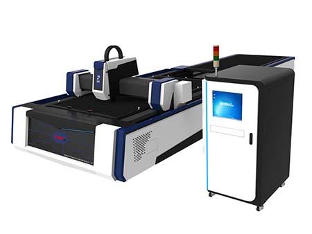 ماكينة تقطيع المعادن بالفايبر ليزر، مع طاولة متحركة  Fiber laser Cutting Machine with Shuttle Table