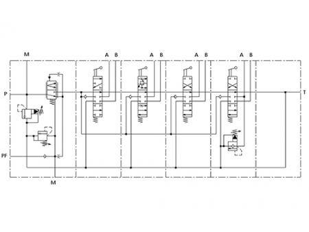 صمام تحكم اتجاهي مقسم، CDB2-F15                     Sectional Multiple Directional Control Valve
